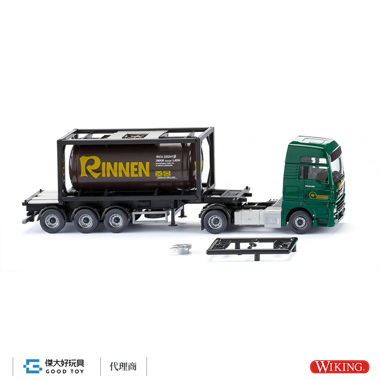 Wiking 053606 (HO) MAN TGS Euro 6c-Rinnen 20呎 槽罐櫃半掛拖車