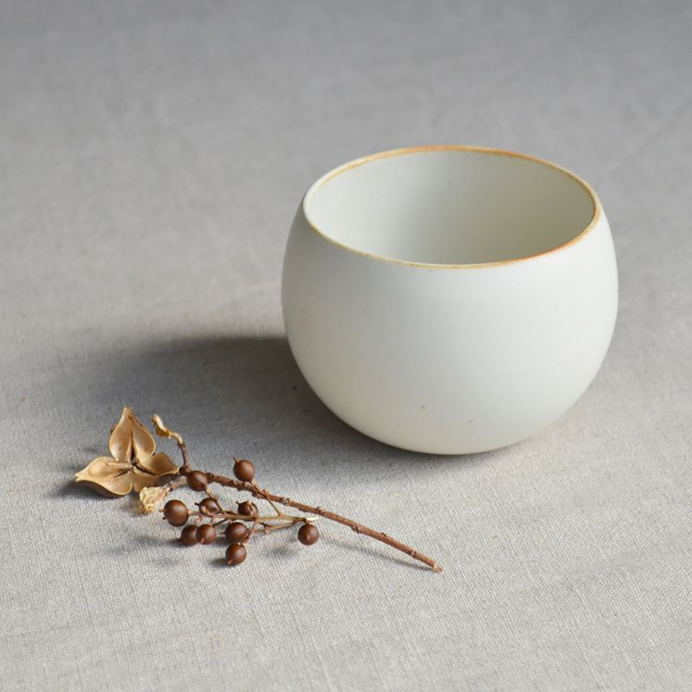 SHIKIKA Mino-ware Porcelain Sencha Tea Cup White