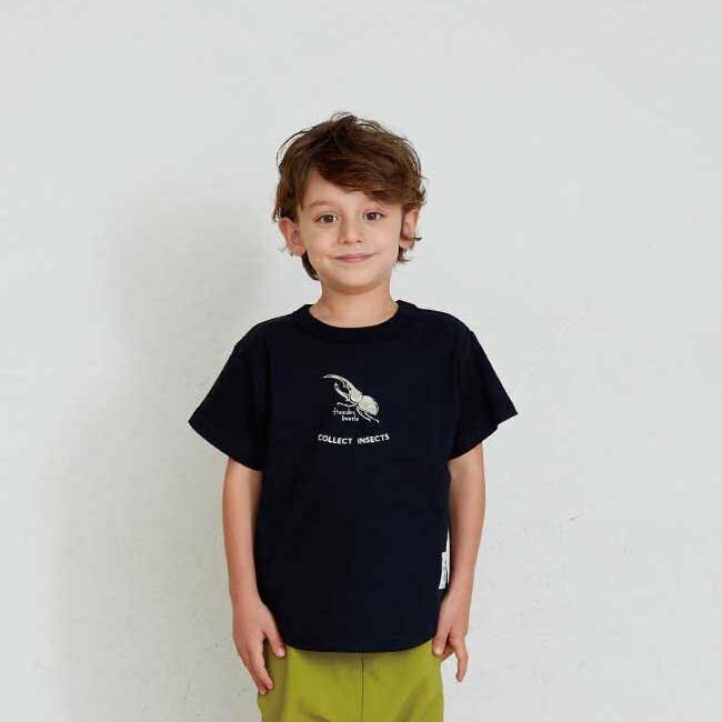 日本NEEDLE WORKS 男女孩 昆蟲系列 防蟲加工機能 天竺棉短袖上衣 (共2色，90) 1122322