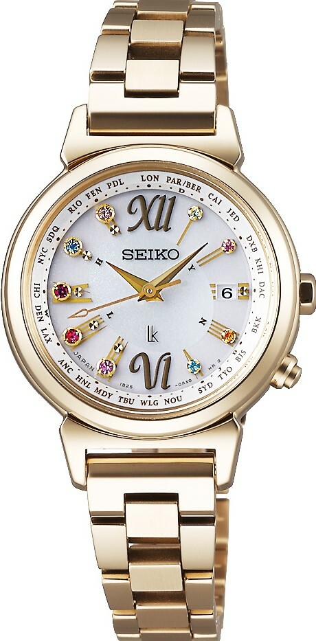 萬年鐘錶 - SEIKO  LUKIA   晶鑽質感太陽能電波女錶 SSVV026J  / 1B25-0AN0K  錶徑28MM