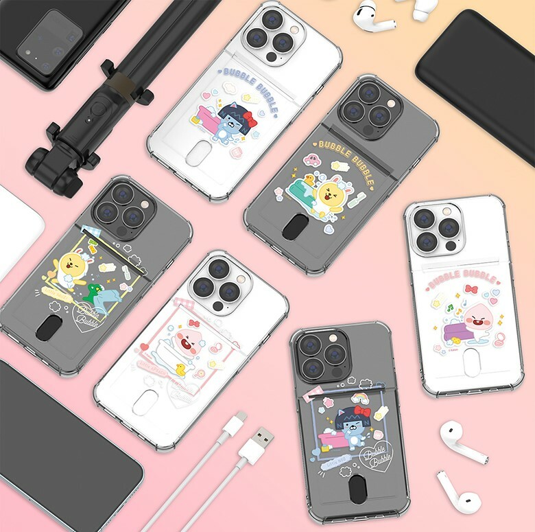 Kakao Friends - Clear Card Soft Case - 透明防撞卡槽手機保護軟殼 S2 14 S23