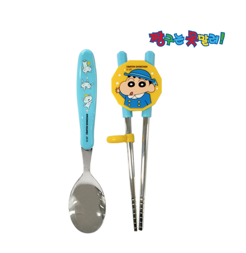 韓國直送 蠟筆小新學習筷子+匙羹餐具套裝
