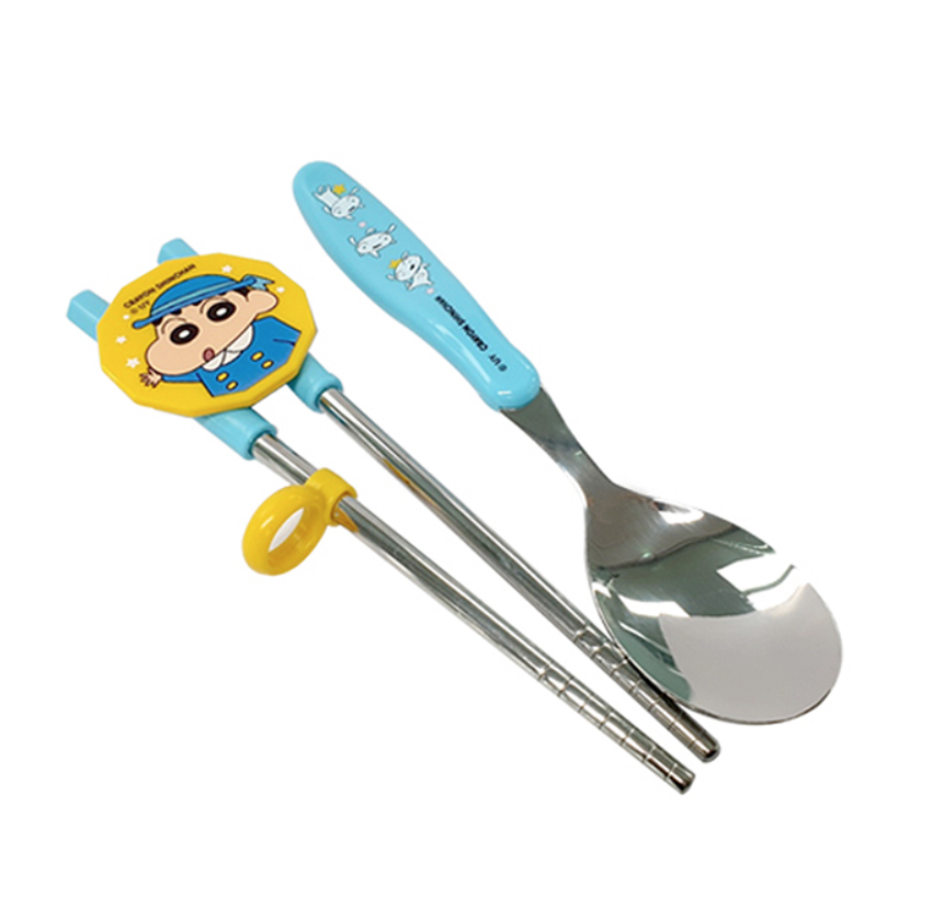 韓國直送 蠟筆小新學習筷子+匙羹餐具套裝