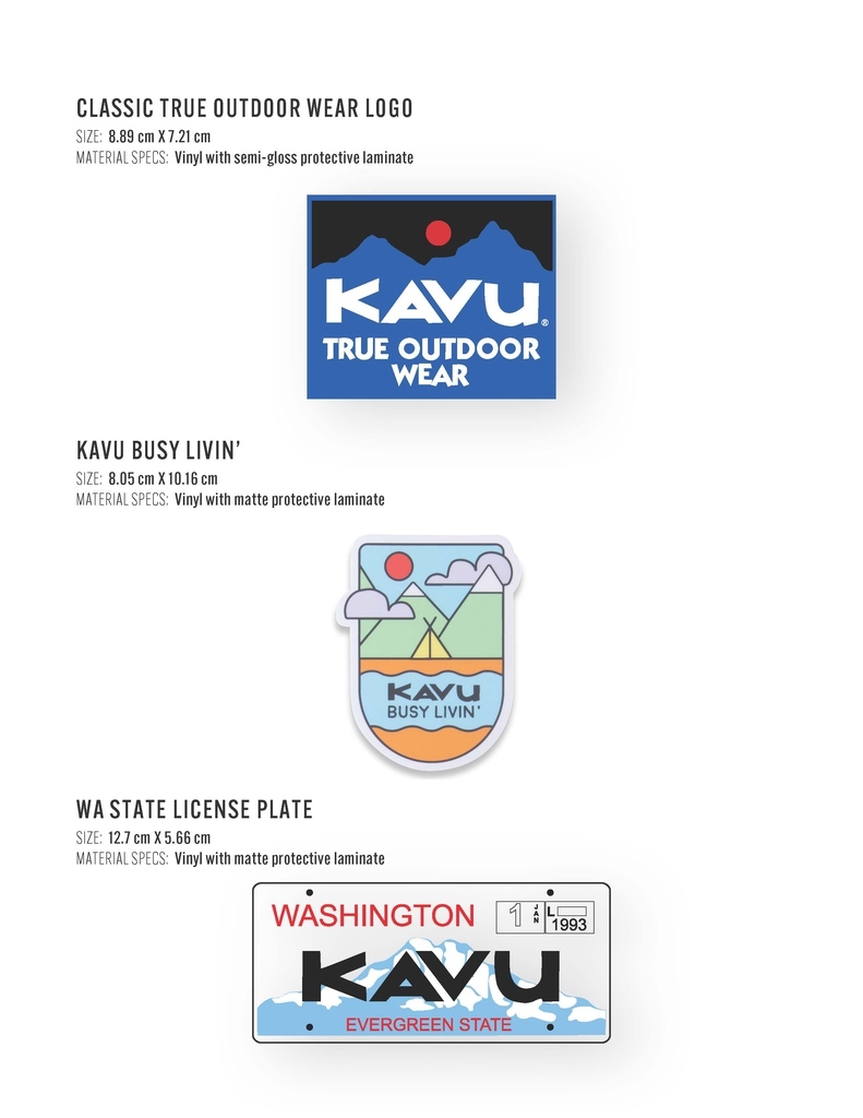 KAVU. STICKER PACK