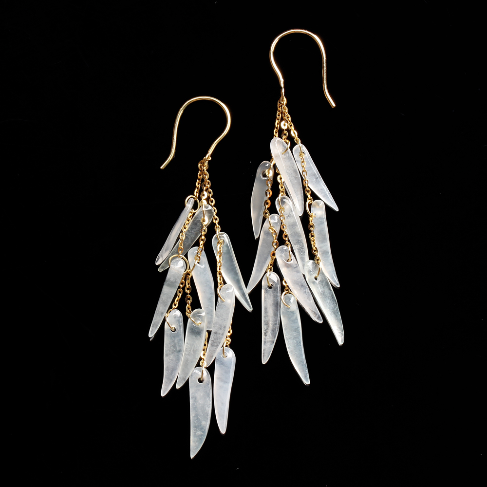 【雅紅珠寶】滴水穿石天然冰種白翡翠耳環-水滴-E0039