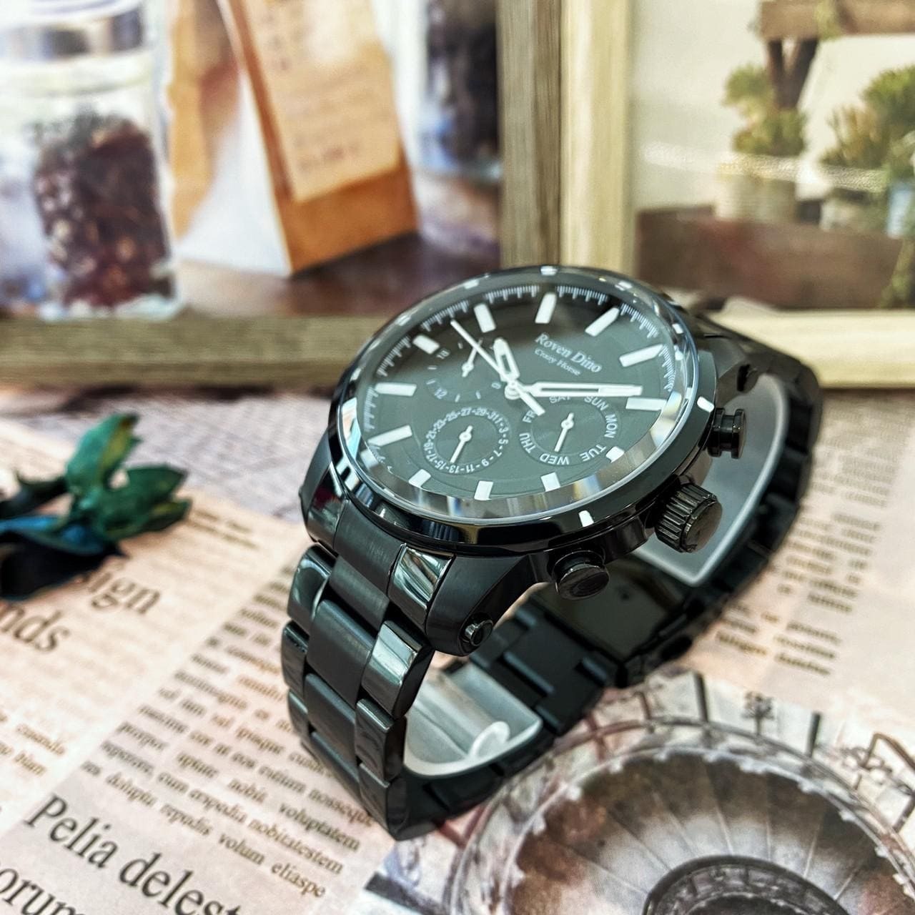 【Roven Dino羅梵迪諾】金牌特務三眼時尚腕錶 RD6090B 45mm  現代鐘錶