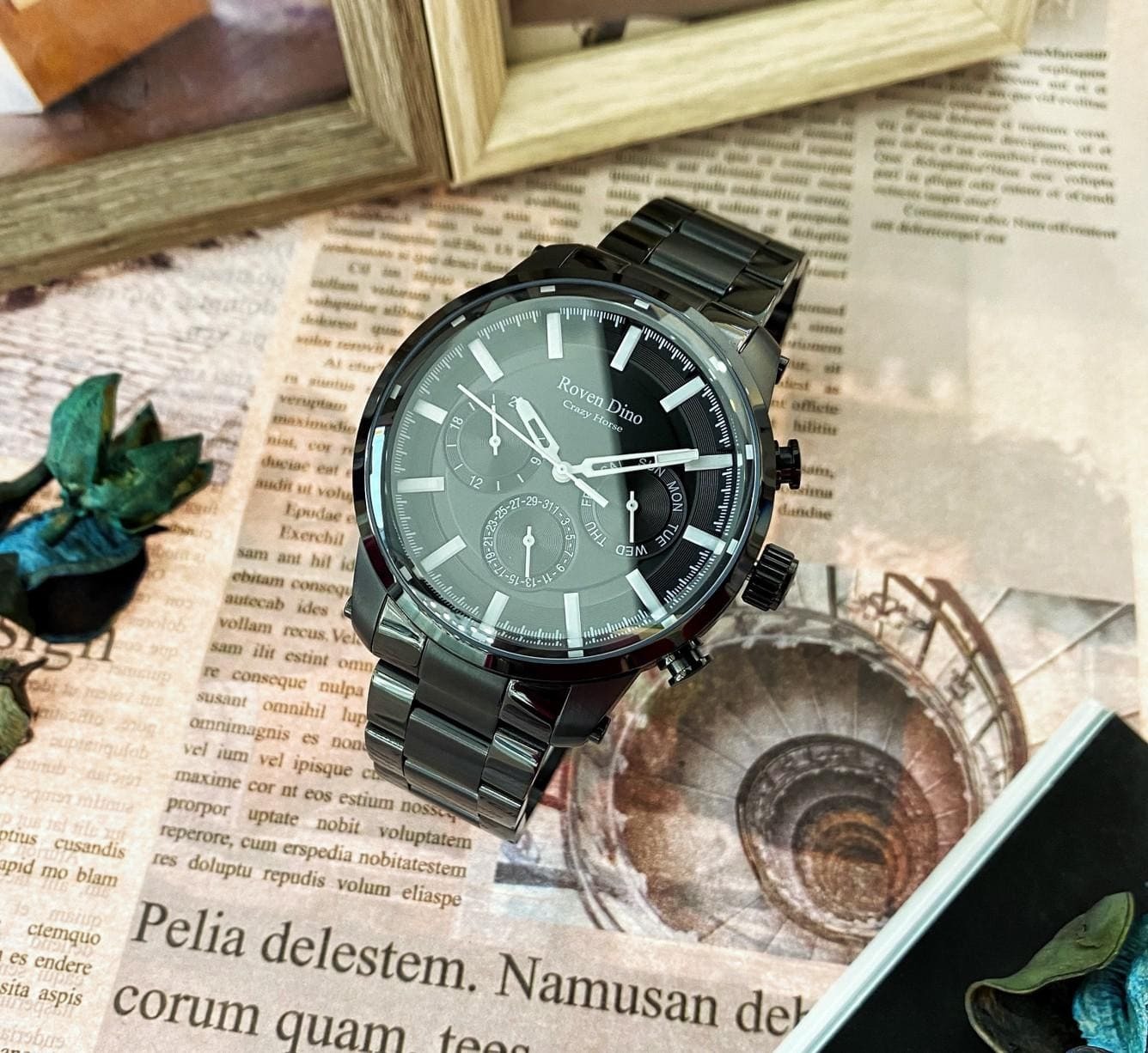 【Roven Dino羅梵迪諾】金牌特務三眼時尚腕錶 RD6090B 45mm  現代鐘錶