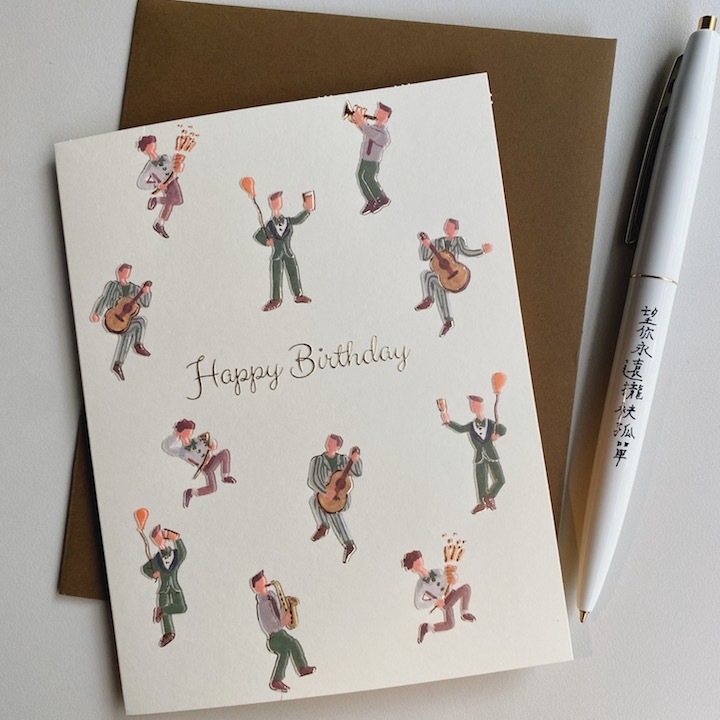 樂隊 生日快樂 燙金萬用賀卡 日本Greeting Life