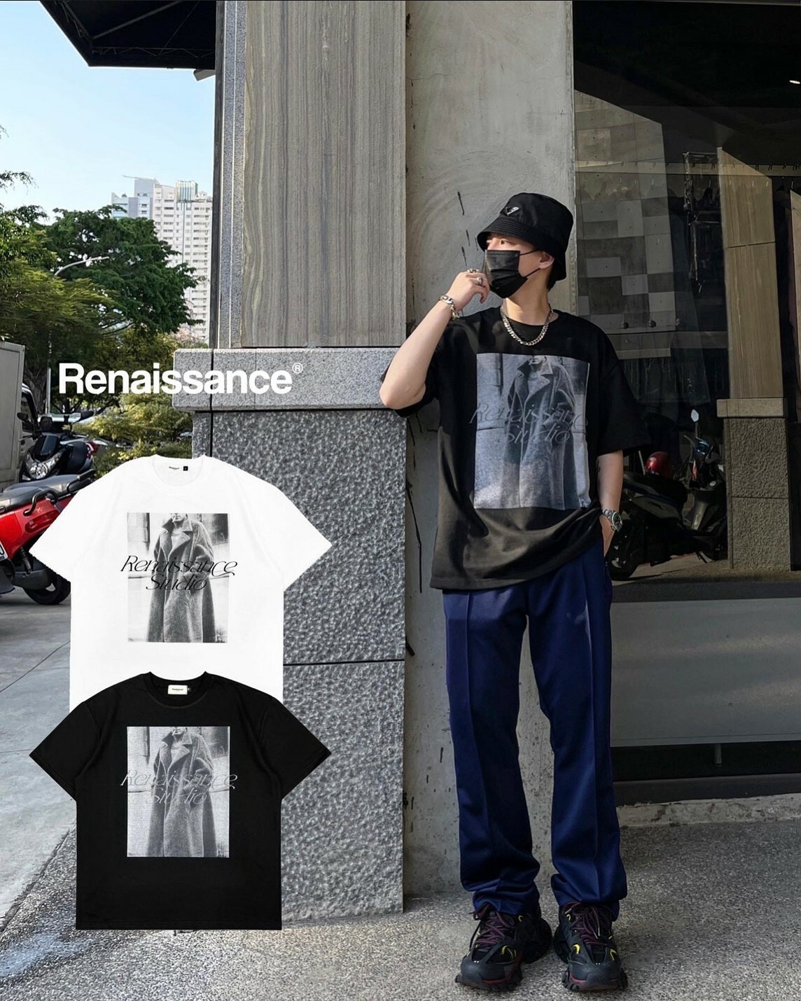 RENAISSANCE 新款 大衣人像 復古相片 短袖 T