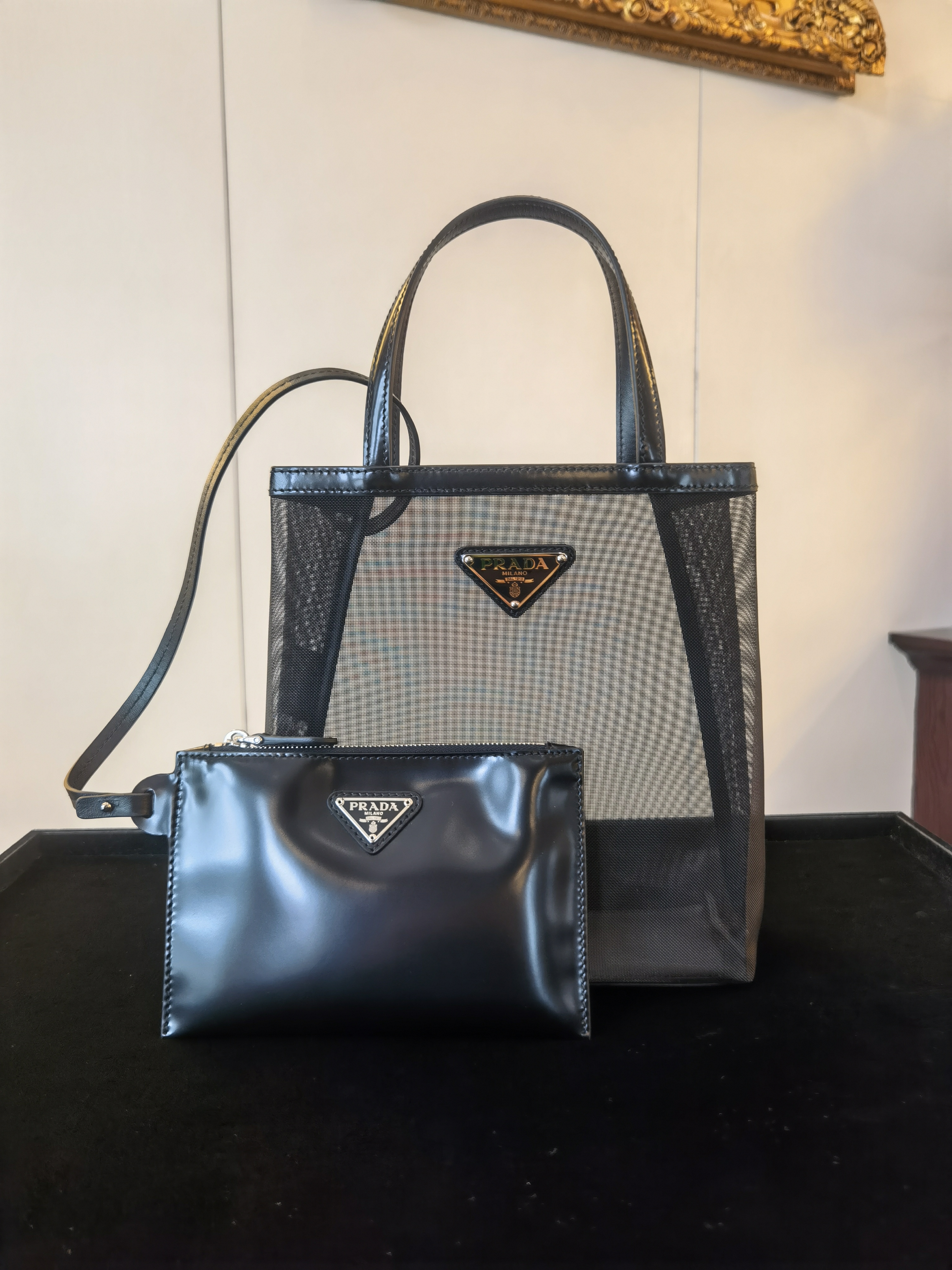 PRADA 黒 キャンバス ブラック テクニカルキャンバス ブルゾンジャケット | PRADA