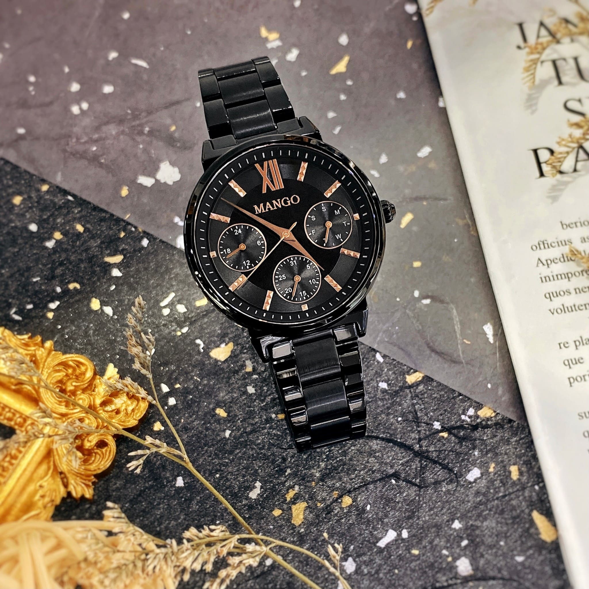 【MANGO】自信柔美三眼女錶 MA6737L-88 36mm 現代鐘錶