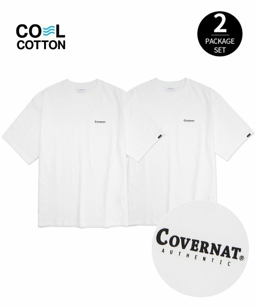 COVERNAT Cover Knot 酷棉 T恤 短袖 兩件裝 白色
