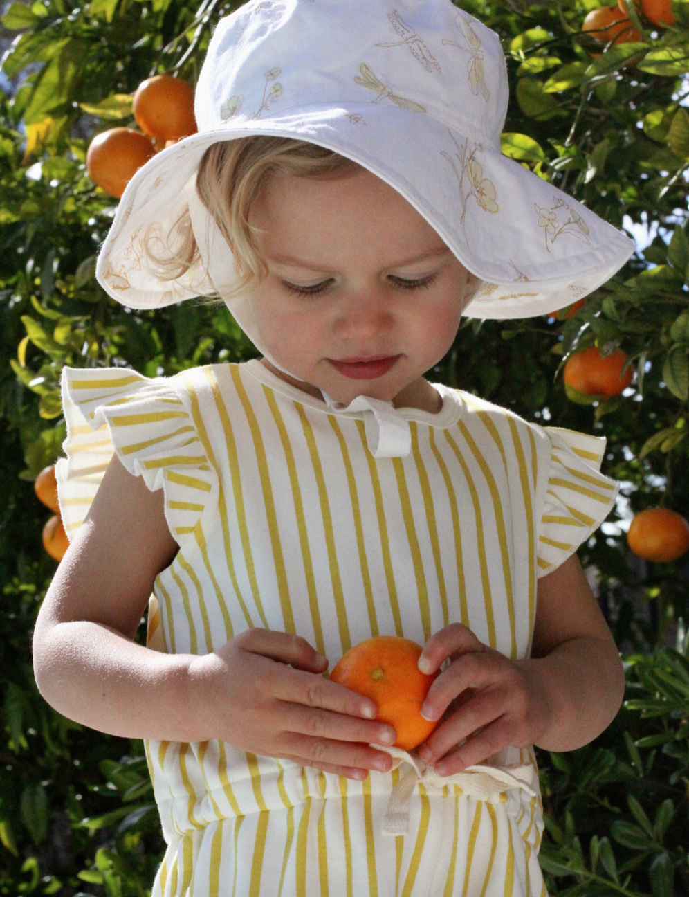 PEHR - Flutter Shorts Romper（Stripe Away Marigold）