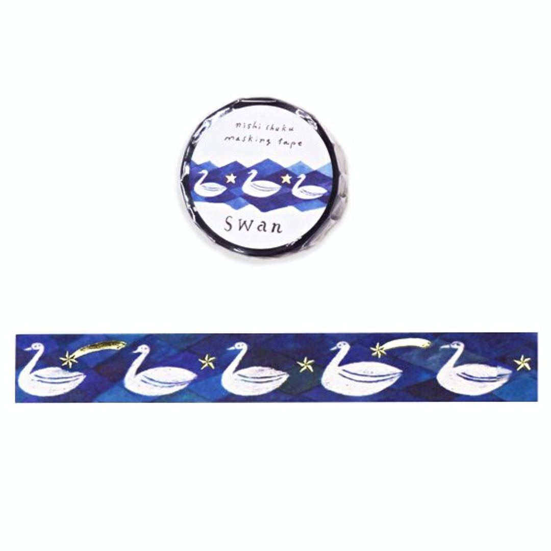 Hyogensha Masking Tape with Hot Foil Stamping－Nishi Shuku Series (Japanese Stationery Brand)