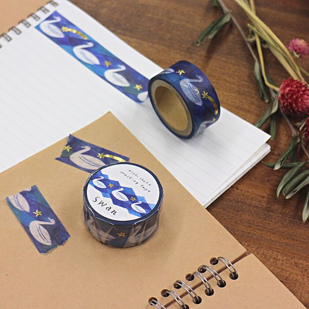 Hyogensha Masking Tape with Hot Foil Stamping－Nishi Shuku Series (Japanese Stationery Brand)