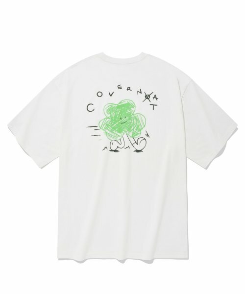 COVERNAT 塗鴉三葉草 T恤 短袖 白色