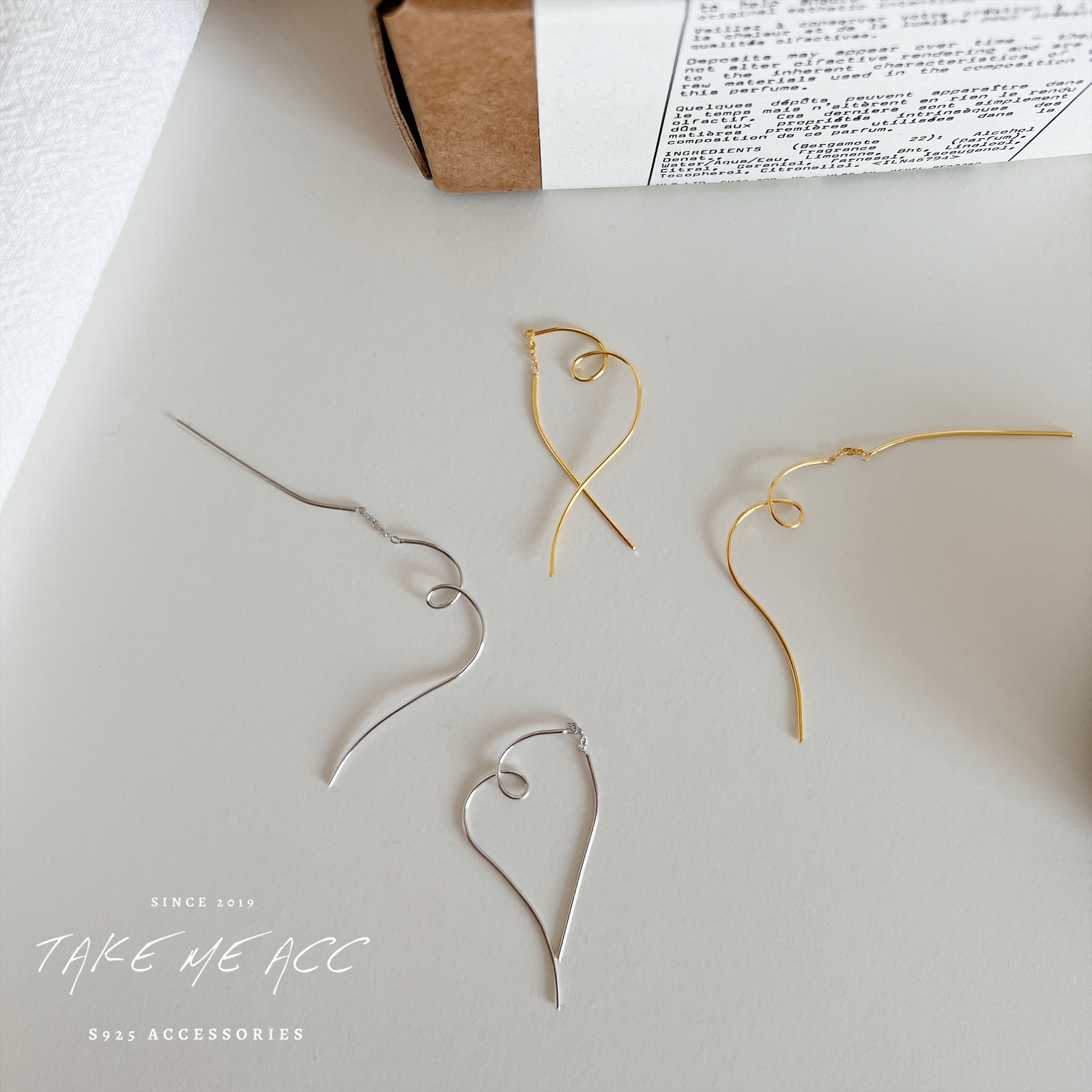 愛心耳線｜全純銀耳環