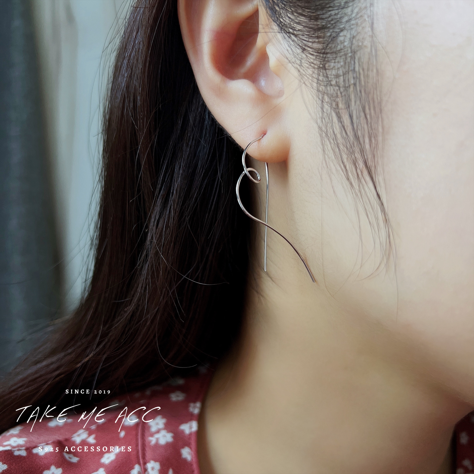 愛心耳線｜全純銀耳環