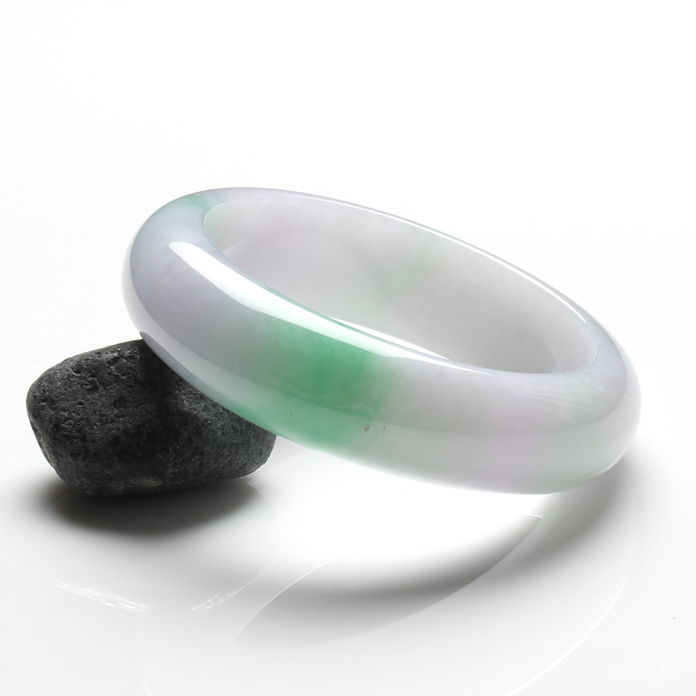 【雅紅珠寶】天然春帶彩翡翠玉鐲-57mm-#18.5-天生麗質-B0199