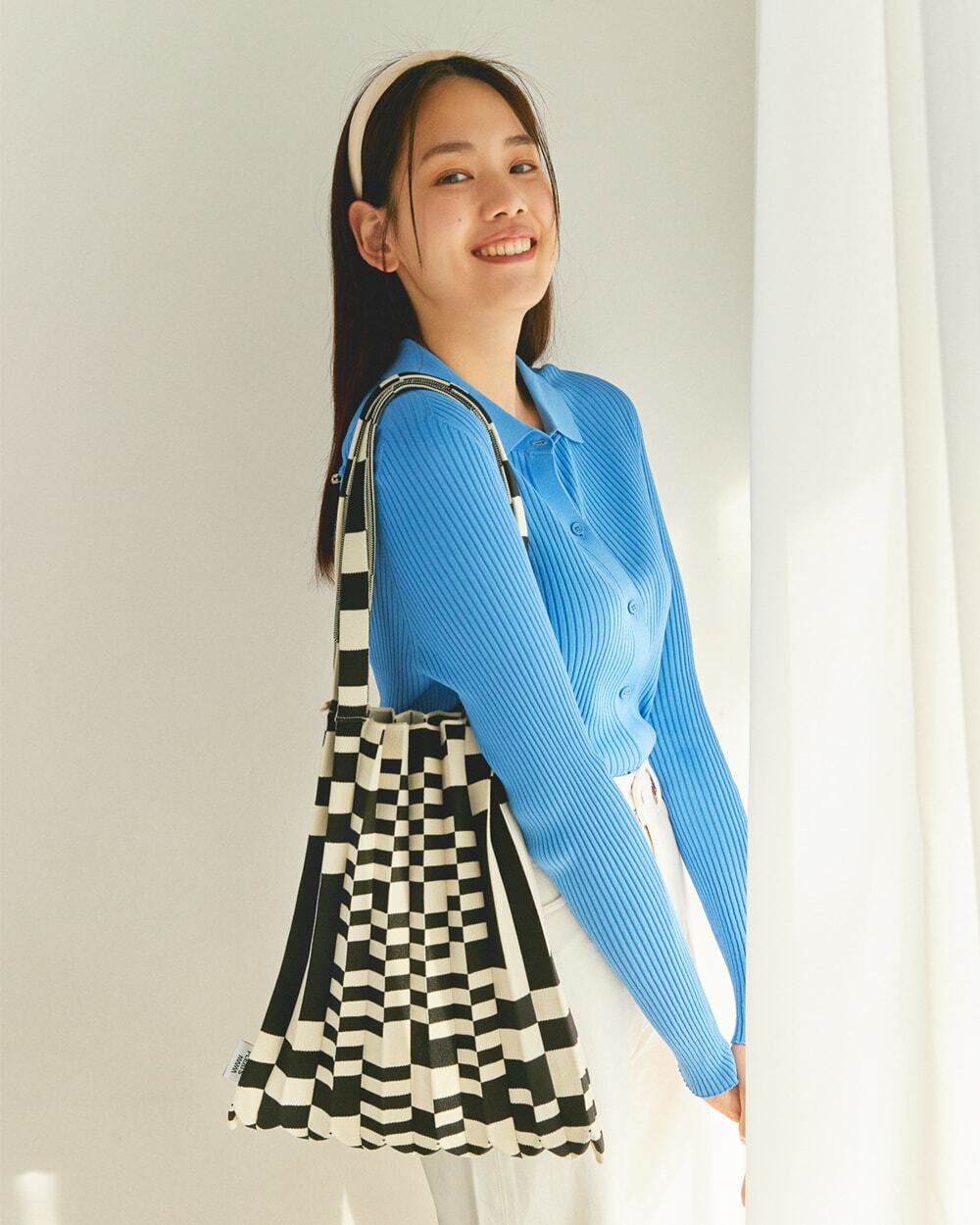 <韓國代購> PLEATS MAMA TOTE BAG GRID
