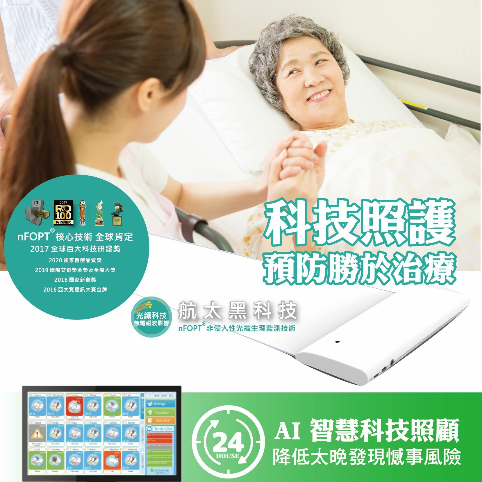 24小時安全與健康自動巡房系統