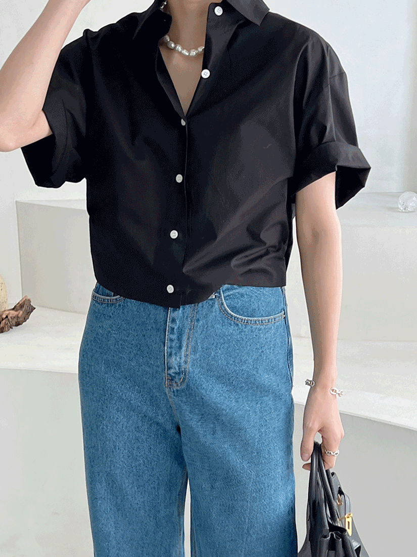 [現貨] 質感短版襯衫 [ 2色 / Free ]