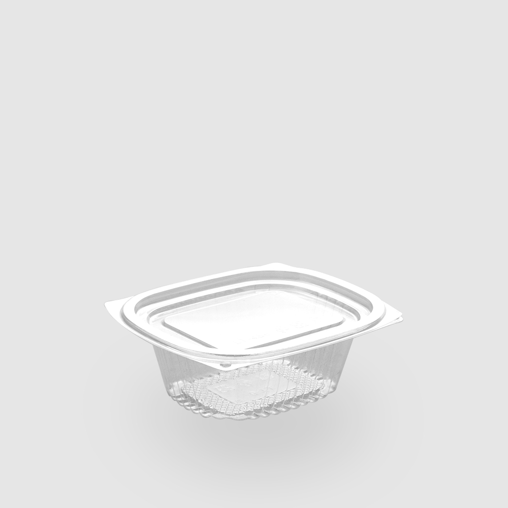 塑膠透明沙拉盒-LT 方形平蓋 6oz