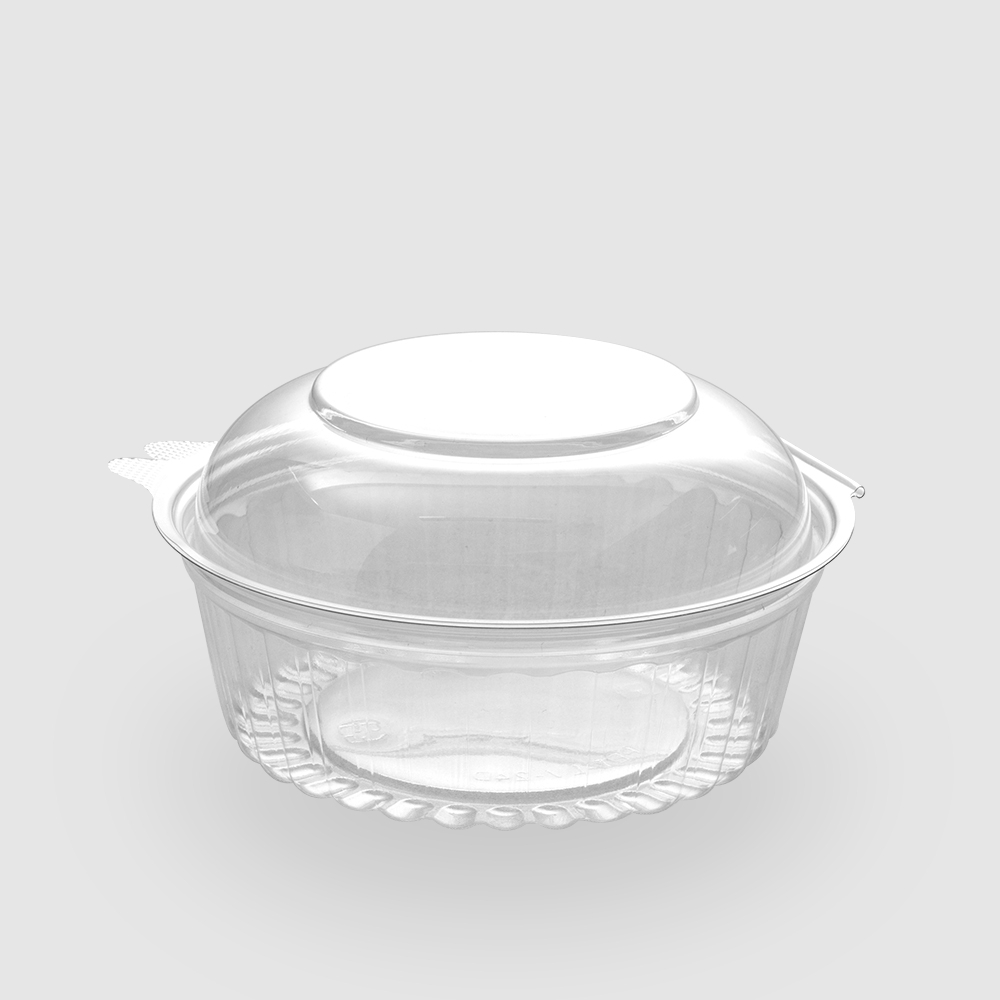 塑膠連體沙拉盒 圓形球蓋 24oz