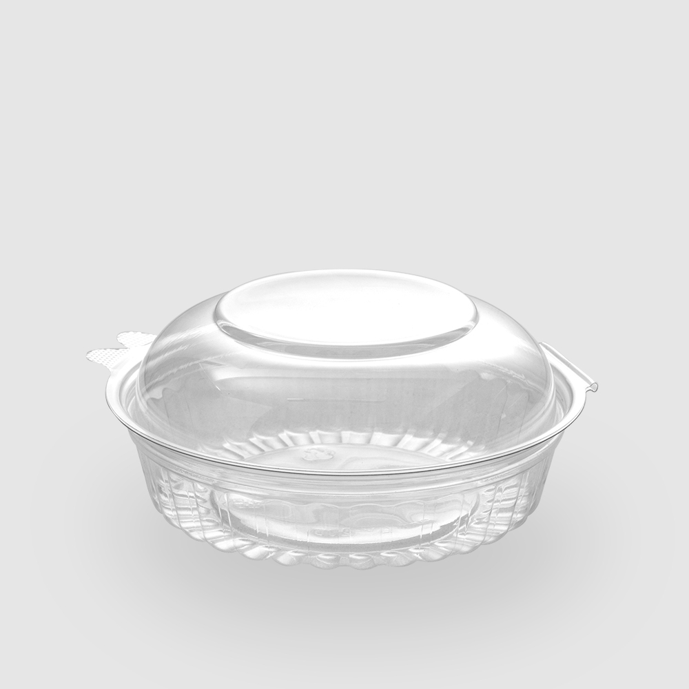 塑膠連體沙拉盒 圓形球蓋 20oz