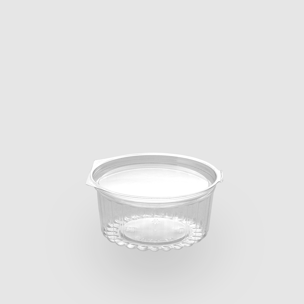 塑膠連體沙拉盒 圓形平蓋 12oz