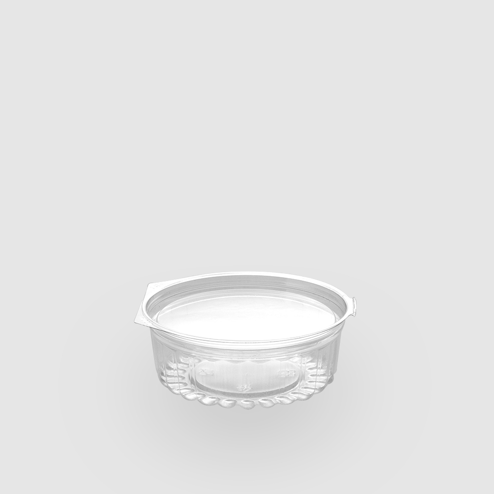 塑膠連體沙拉盒 圓形平蓋 8oz