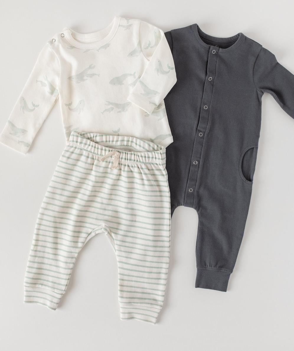 PEHR - 有機棉質長袖包屁衣（Follow Me Whale)