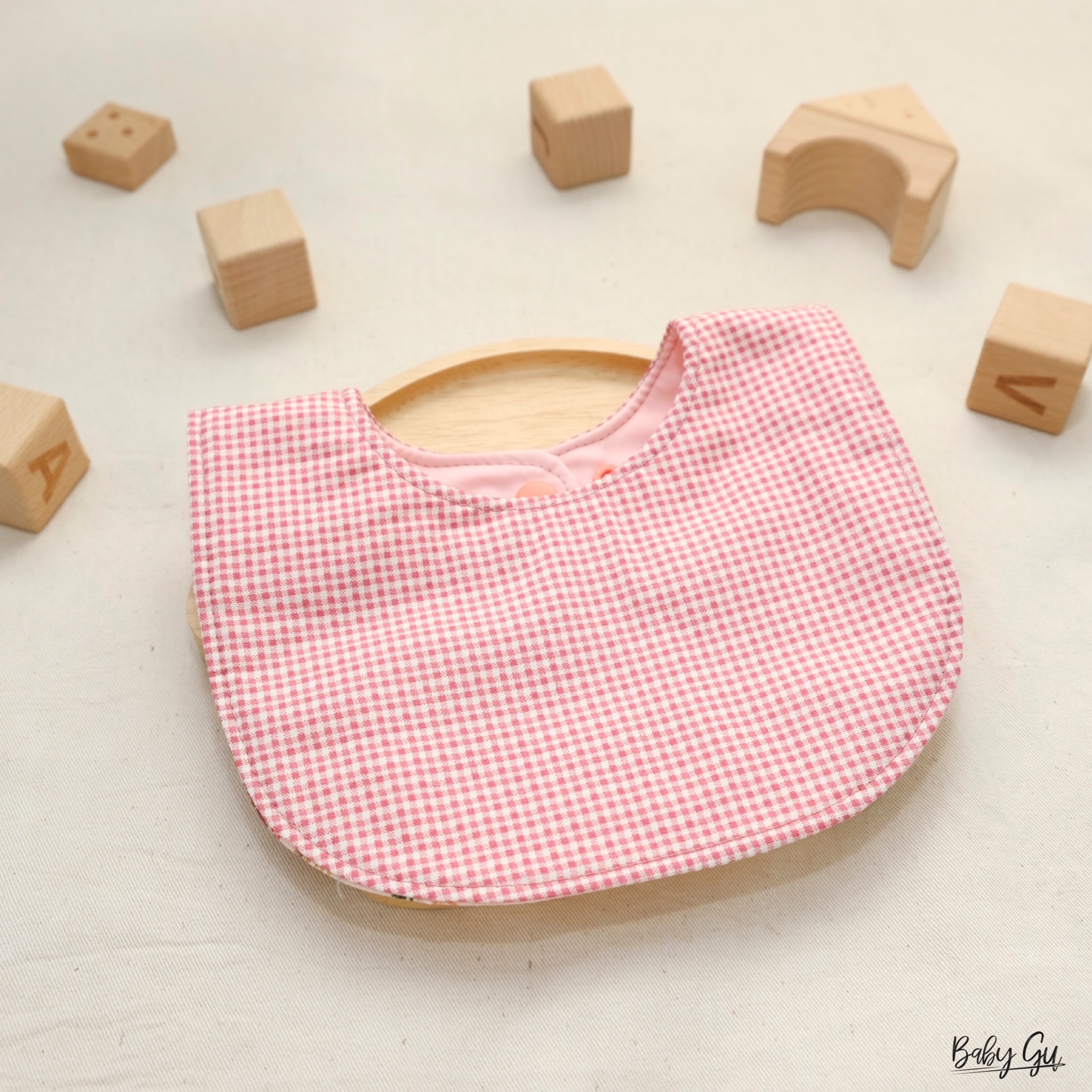 小豬/粉紅格仔口水肩