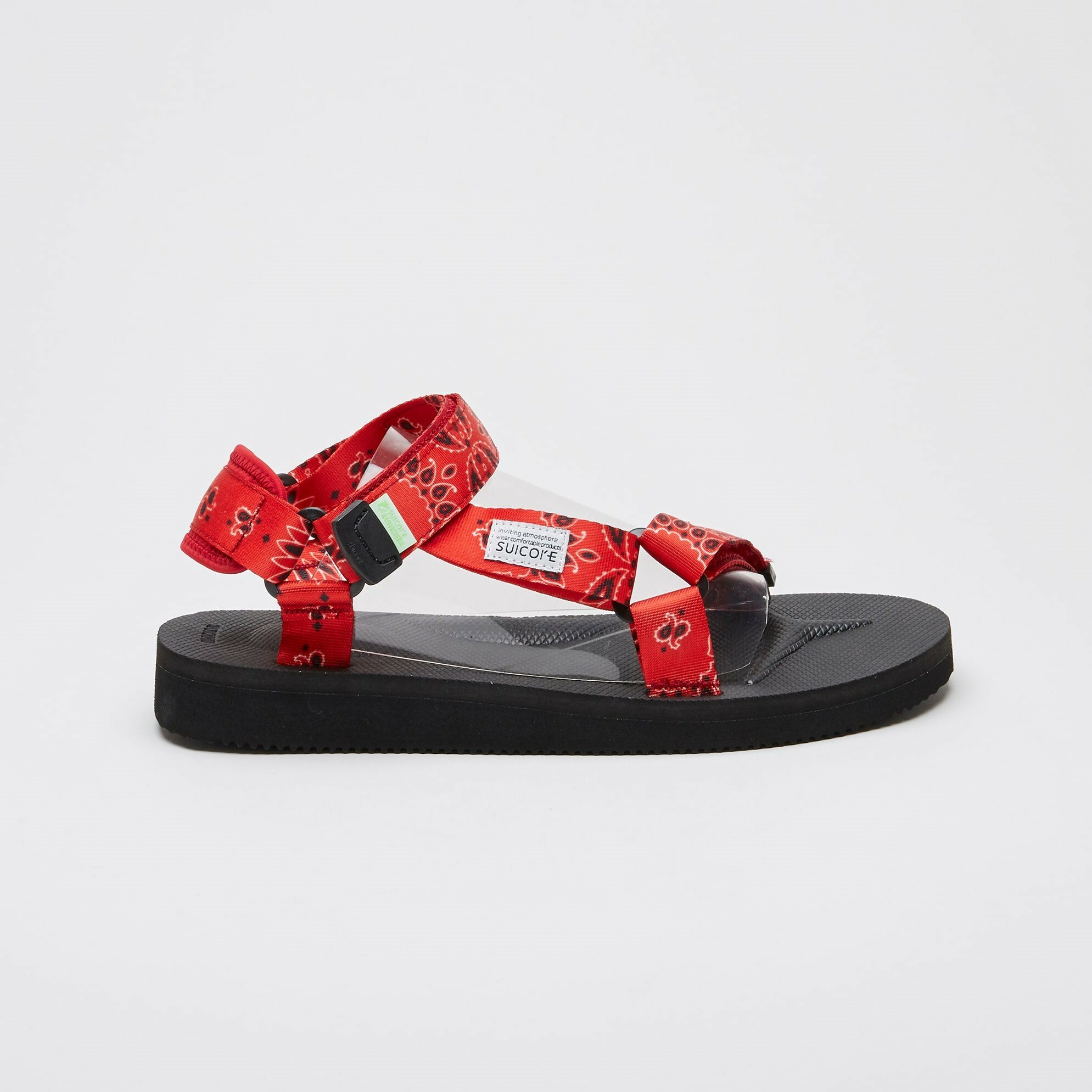 [出清商品售出無退換] SUICOKE DEPA-CAB-PT02 OG-022CPT02 紅色 變形蟲 圖騰 抗菌內裡 尼龍 魔鬼氈 涼鞋【SK22022CPT2RD】
