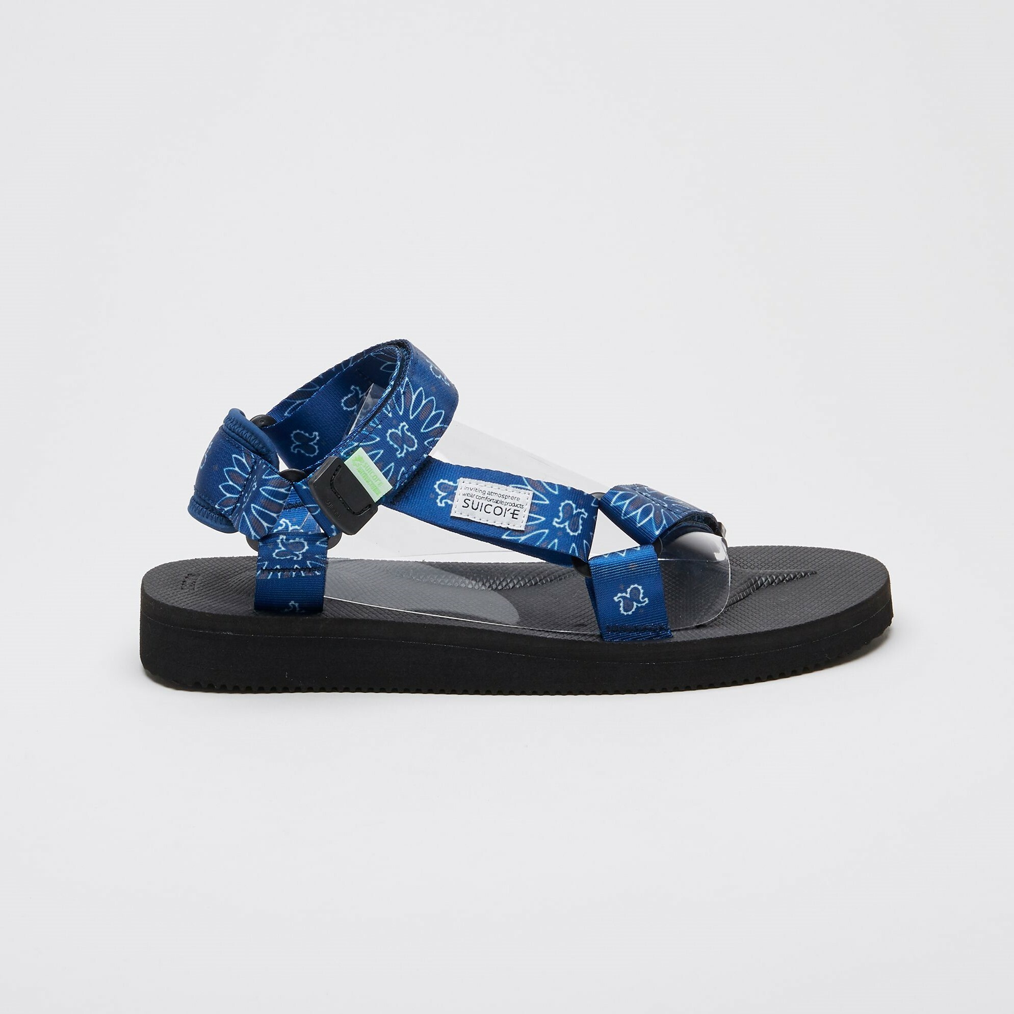 [出清商品售出無退換] SUICOKE DEPA-CAB-PT02 OG-022CPT02 海軍藍 變形蟲 圖騰 抗菌內裡 尼龍 魔鬼氈 涼鞋【SK22022CPT2NY】