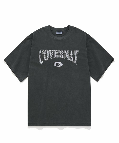 COVERNAT 白色LOGO T恤 短袖 木炭色