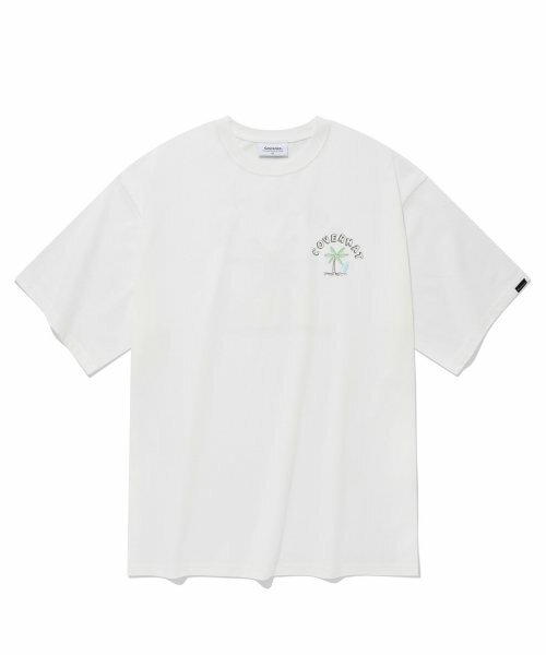 COVERNAT  沙灘棕櫚樹  T恤 短袖 白色