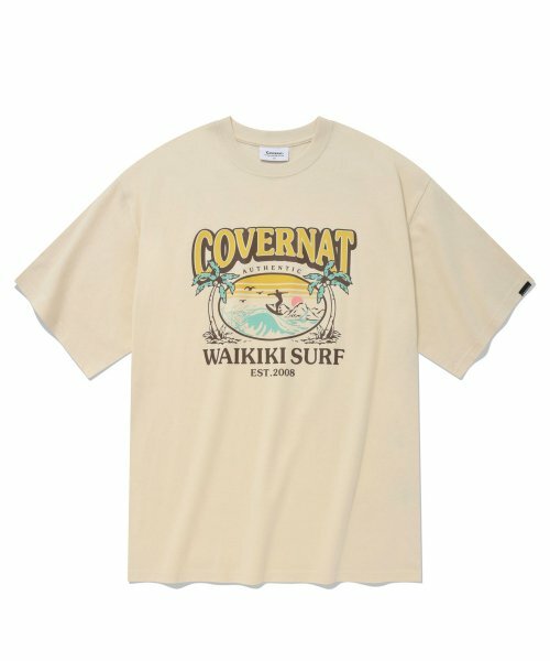 COVERNAT  WAIKIKI SURF 衝浪者 T恤 短袖 象牙色