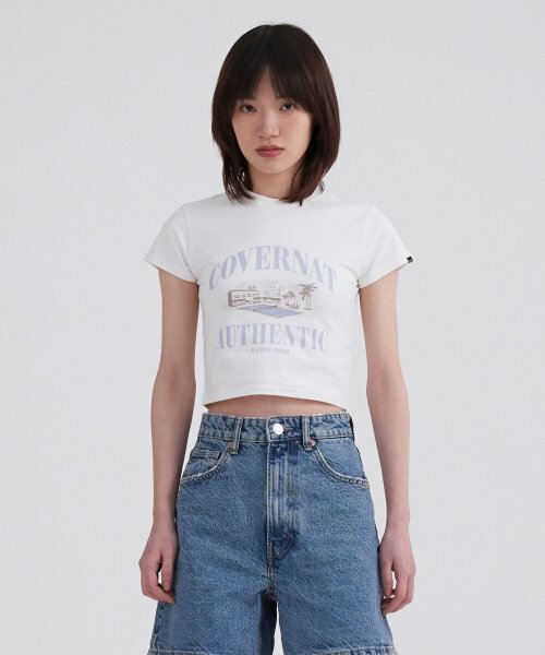 COVERNAT Crop Athletic Ground T恤 短袖 白色