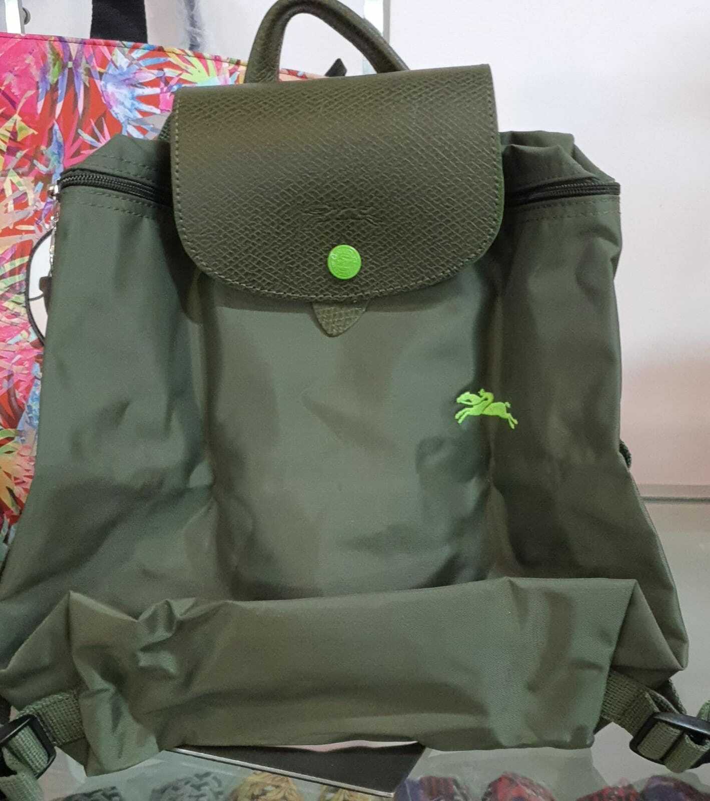 [S] LONGCHAMP LE PLIAGE BACKPACK, GREEN, SLC13 (SLC13)