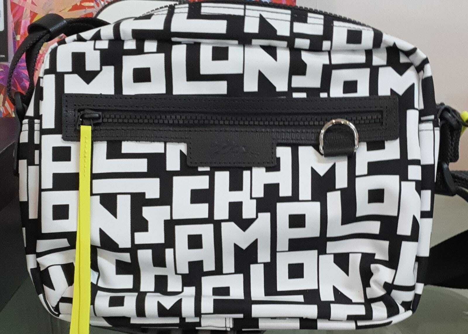 [S] LONGCHAMP LE PLIAGE CROSSBODY, BLACK/WHITE , SLC16 (SLC16)