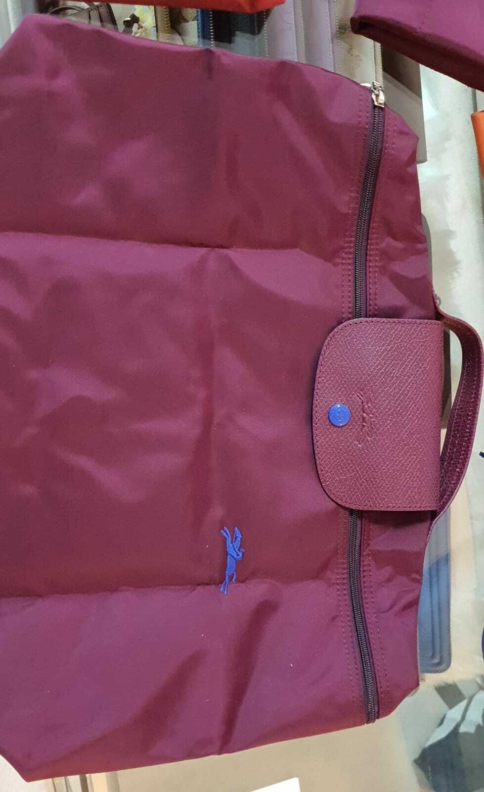 [S] LONGCHAMP LE PLIAGE SHORT HANDLE DOCUMENT BAG, BURGUNDY, SLC30 (SLC30)