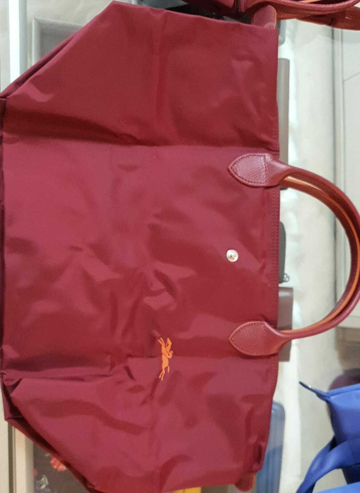 [S] LONGCHAMP LE PLIAGE SHORT HANDLE MEDIUM NO CROSSBODY, BURGUNDY, SLC31 (SLC31)