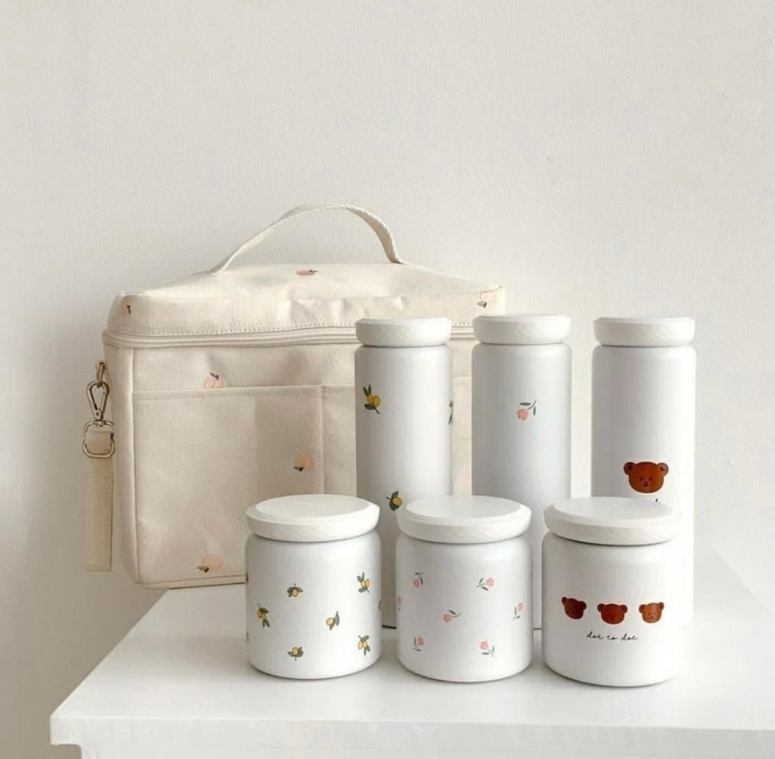 𝐃𝐨𝐭 𝐭𝐨 𝐃𝐨𝐭 x 𝐌𝐎𝐃𝐔’𝐈 熊仔絕版保溫杯(左邊500ml) 多熊款