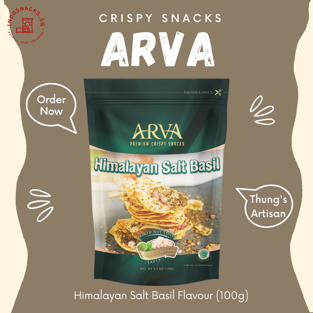 Himalayan Salt Basil Premium Crispy Tempeh ARVA 100g HALAL