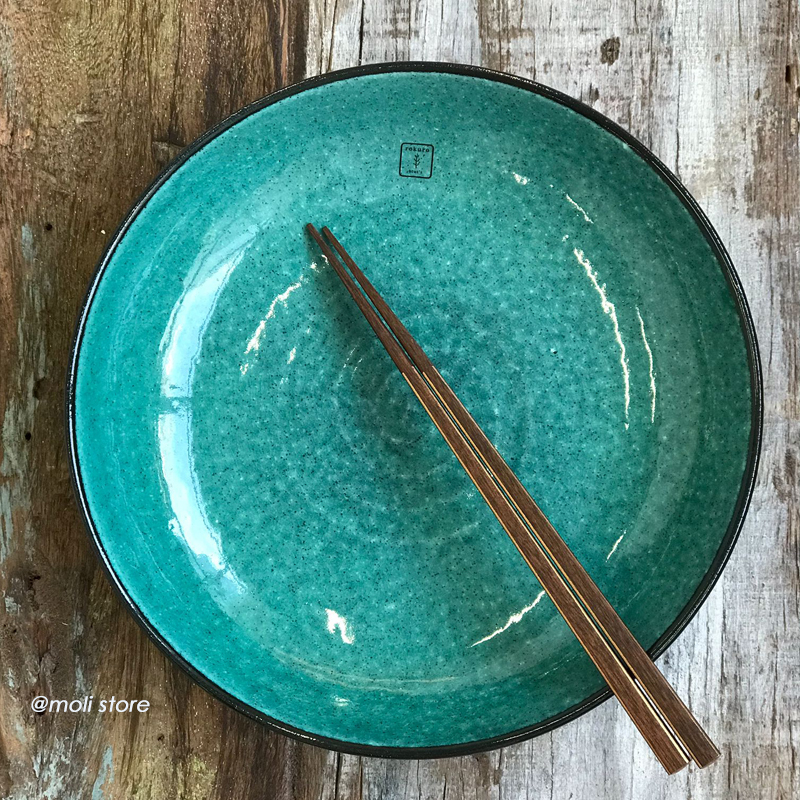 Rokuro Blut's Ceramics Turkey Green Serving Plate 23cm
