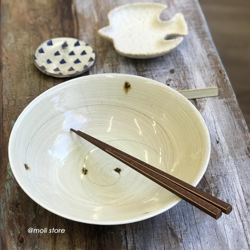 Rokuro Blut's Ceramics Bowl 21cm Pale Yellow Glaze