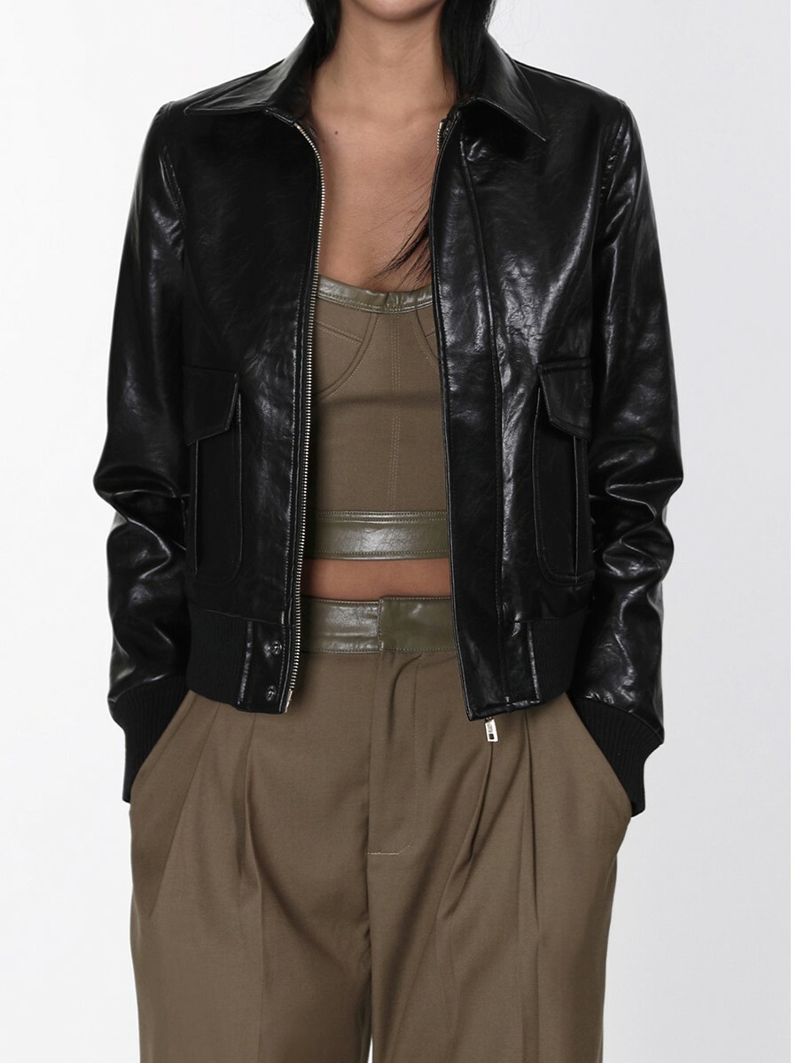 BADBLOOD Leather bomber 黑 皮革 外套 夾克 w-jkt22-004