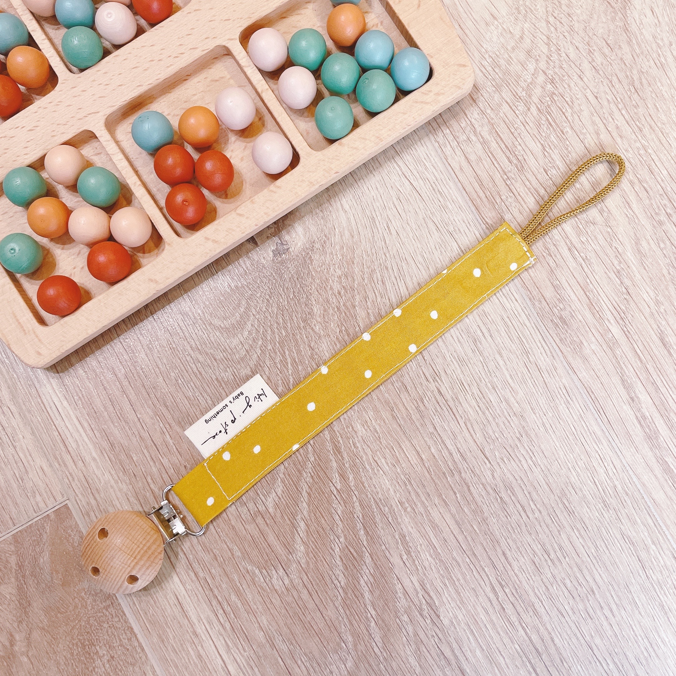 Hi Y.P store-櫸木夾-芥末黃點點