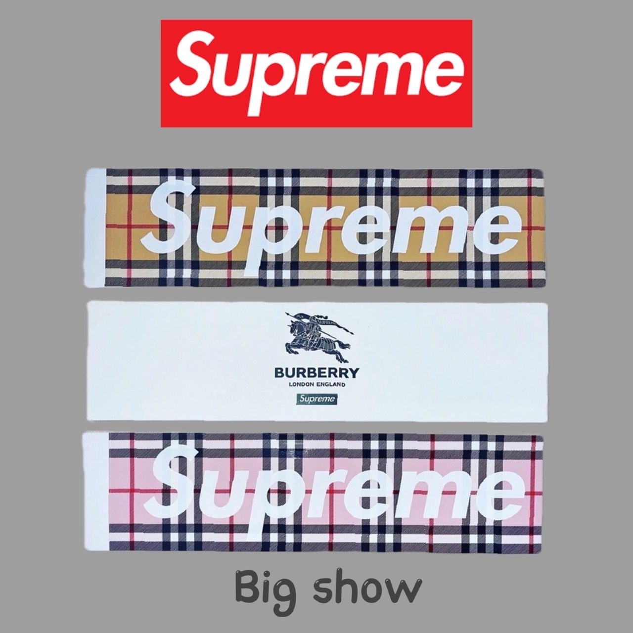 2022 S/S Supreme x Burberry Strike 貼紙 聯名 BOGO
